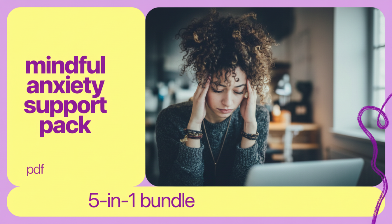 Mindful Anxiety Support Pack: 5-in-1 Toolkit for Calm