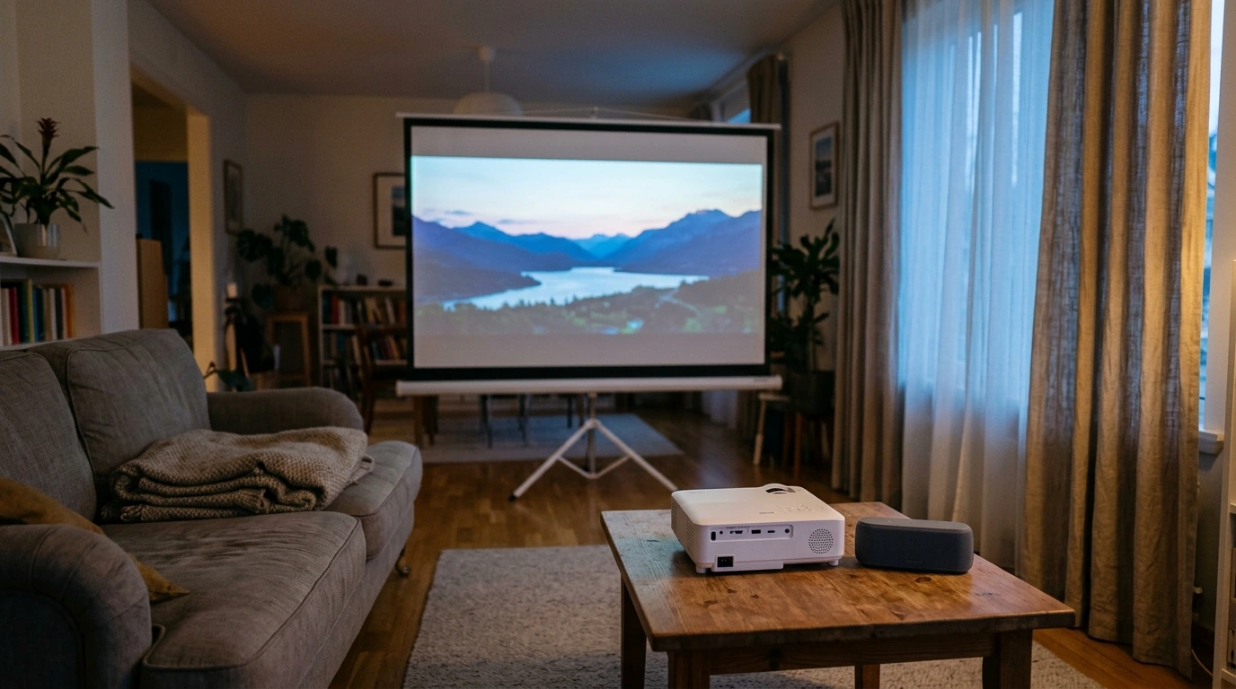 1080p WiFi Bluetooth Projector + Screen: 300″ Setup Tips