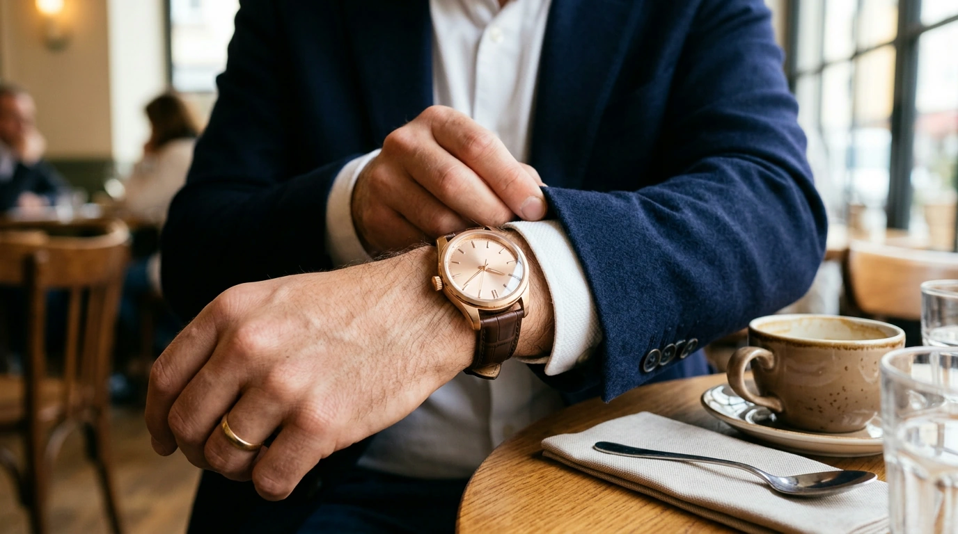 40mm Rose Gold Automatic Men’s Watch: Sapphire & Steel